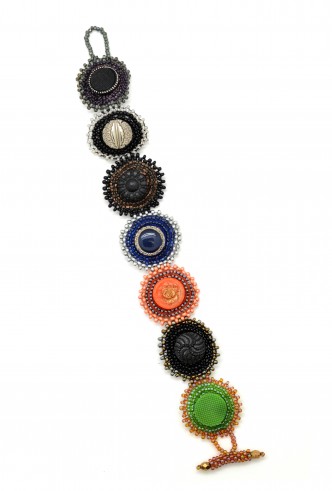 Fall Vintage Button Bracelet